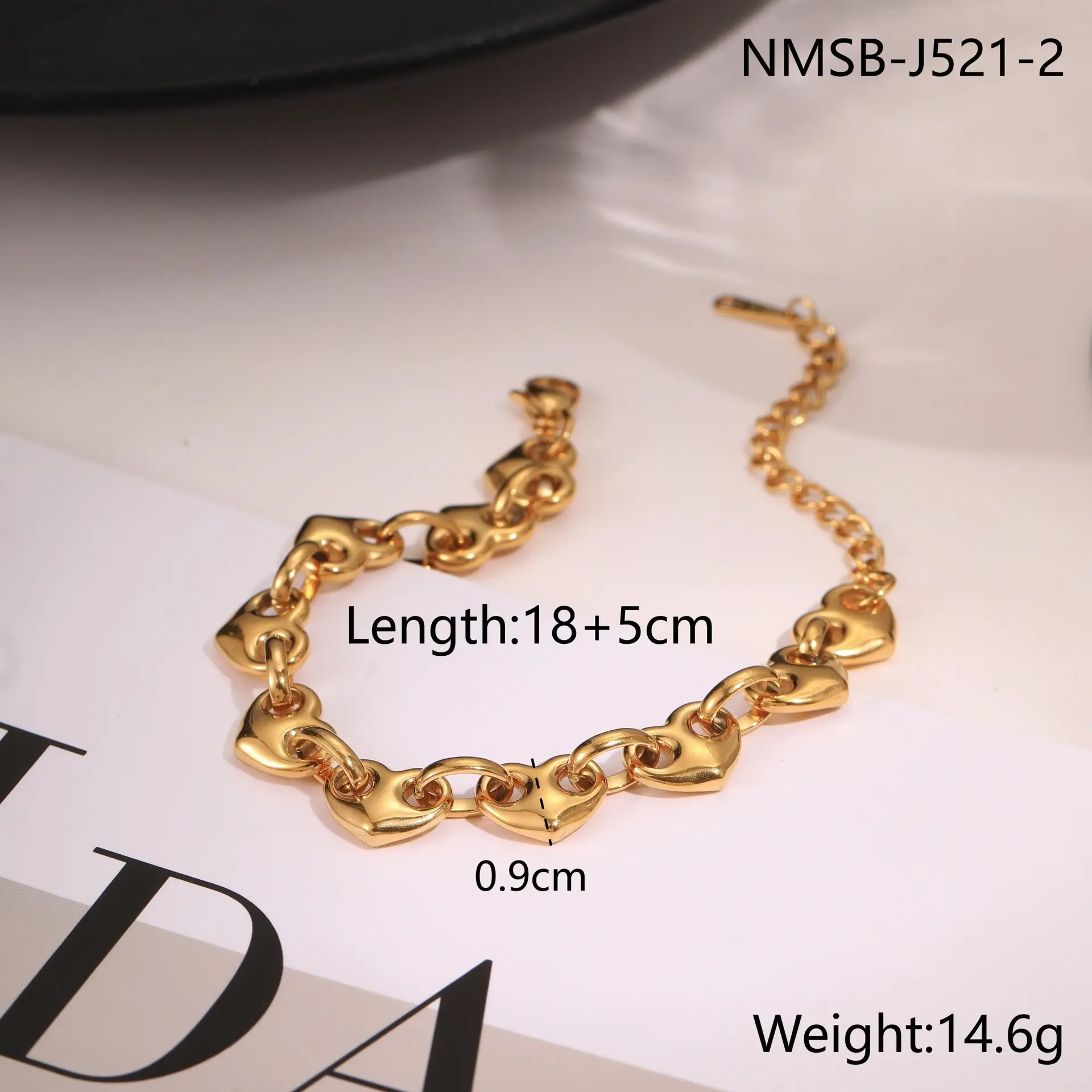 Hollowed-out Heart Bracelet Non-fading Simple Temperament