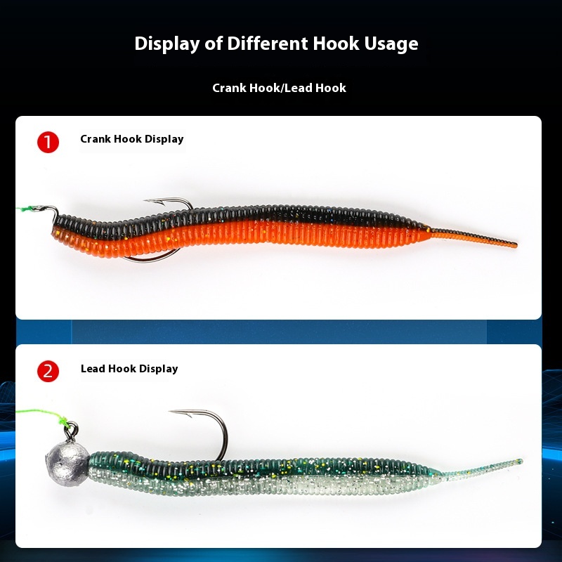 Lure Noodle Worm Soft Bait Lead-free Mealworm