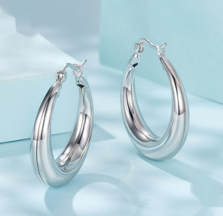 Style Metal Simple Ring Ear Clip Earrings Copper Earrings Silver Needle