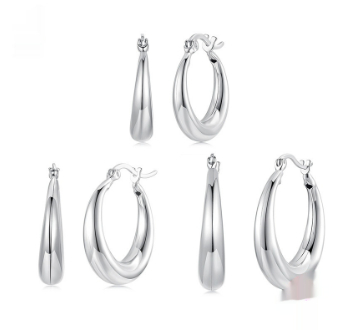 Style Metal Simple Ring Ear Clip Earrings Copper Earrings Silver Needle