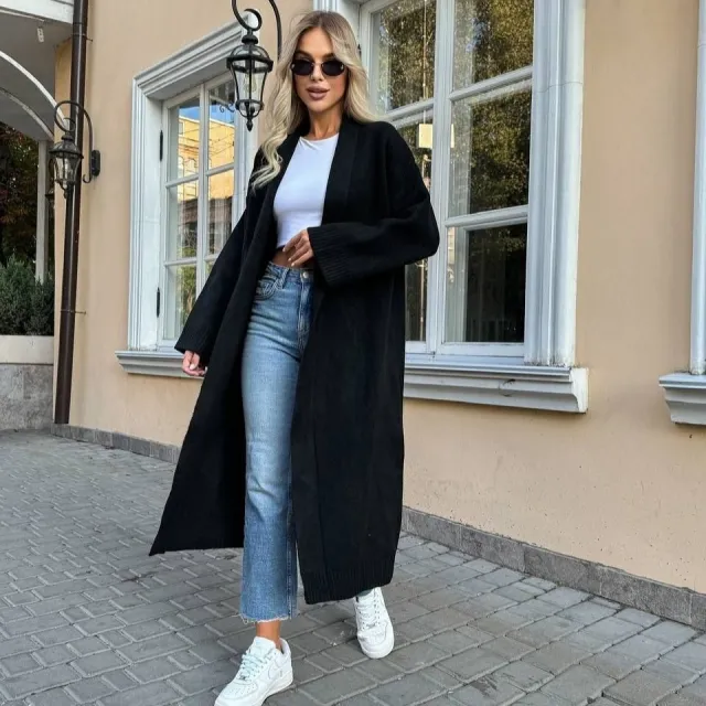 Autumn And Winter New Elegant Cardigan Sweater Coat For Women Black - Shop at LoveMi