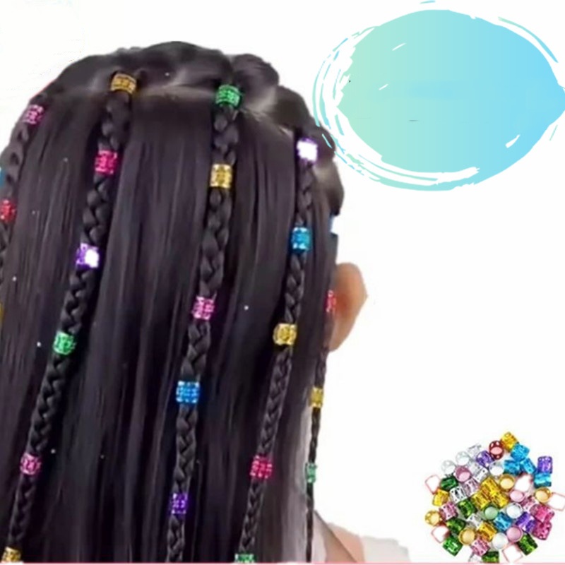 Braid Special Hair Ring Hair Clip Flower Bead Tube African Twist Hair Accessories Hollow Ring