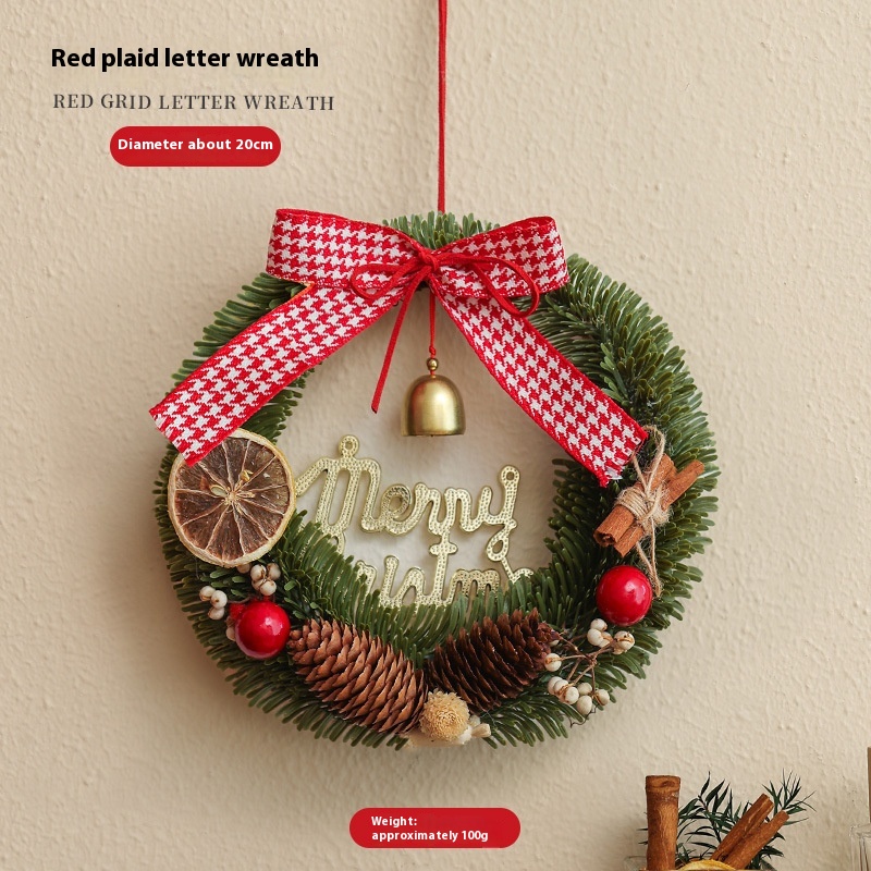 Mini Christmas Norbison Garland Ornaments Car Hanging Home Window Red Plaid Letter Garland - Shop at LoveMi