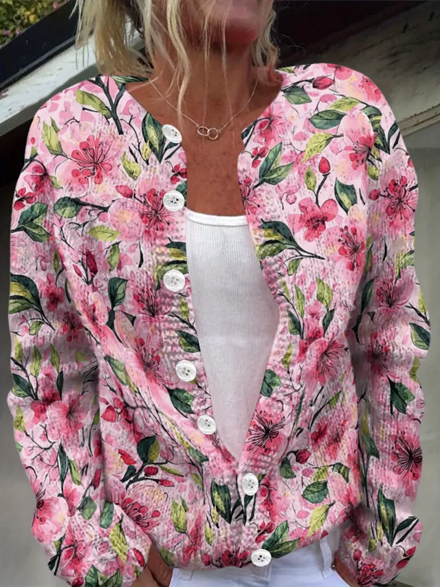 Color Printed Lightweight Breathable Sweater 1 Style - Shop at LoveMi