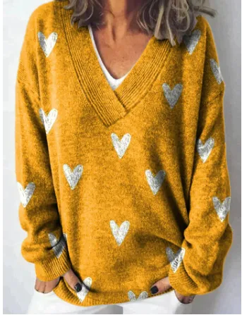 Autumn And Winter Fashion Trends Vintage Floral V neck Sweater Jl126125 - Shop at LoveMi