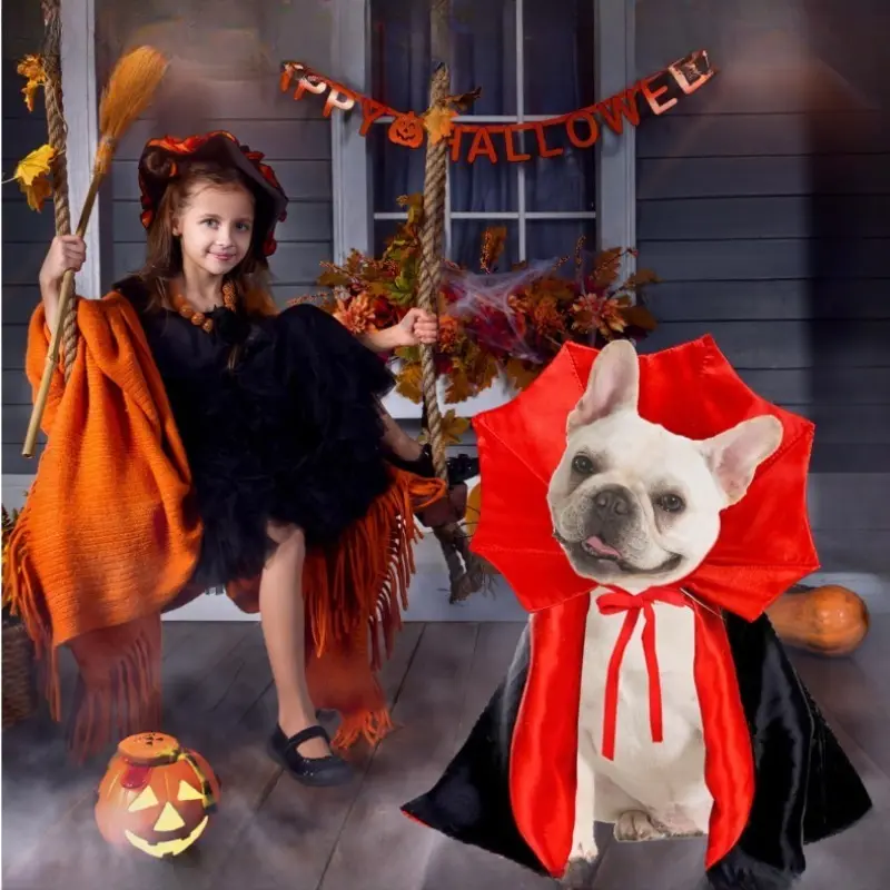 Cute Halloween Pet Costumes Cosplay Vampire Cloak For Small Dog Cat Kitten Puppy Dress Kawaii Pet Clothes Cat Accessoties Gift