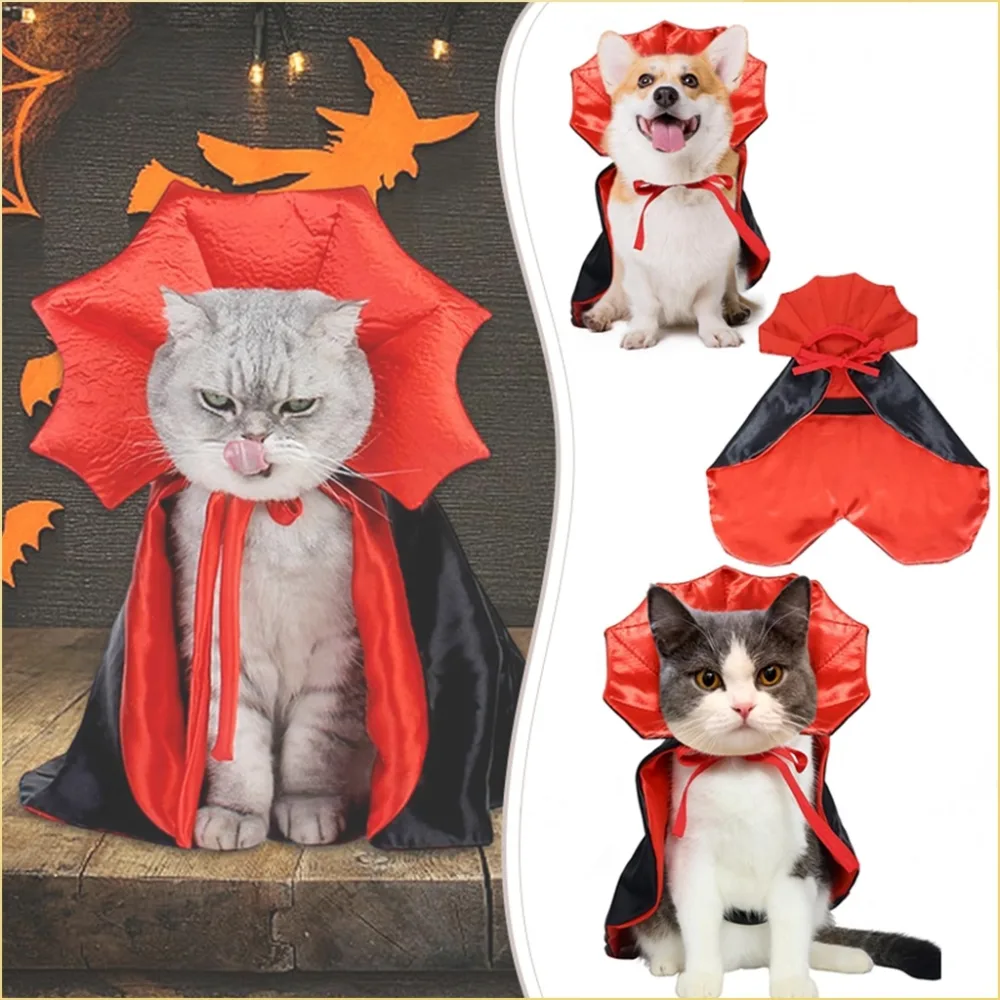 Cute Halloween Pet Costumes Cosplay Vampire Cloak for Small