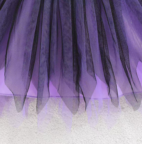 فستان شبكة متعدد الطبقات من القطن للأطفال بمناسبة الهالوين