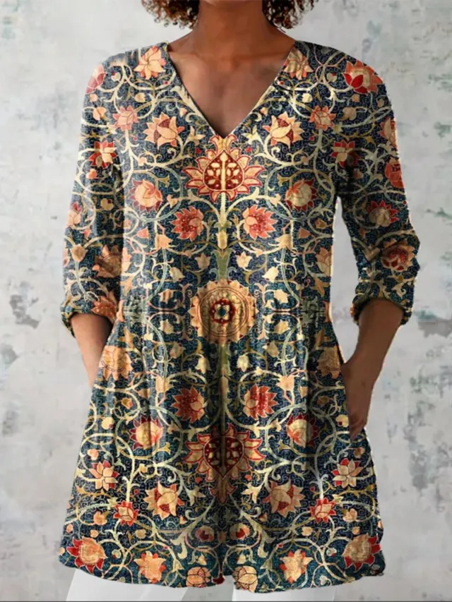 Women's Digital Printed Round Neck Short Sleeve T shirt - Shop at LoveMi