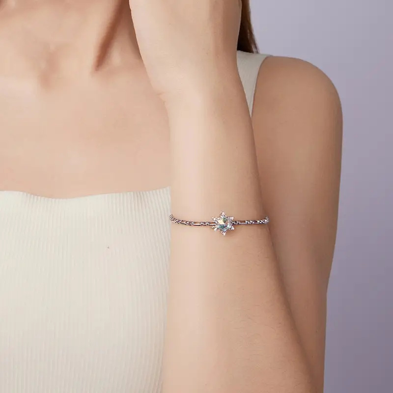 S925 Sterling Silver Minimalist Round Box Chain Bracelet