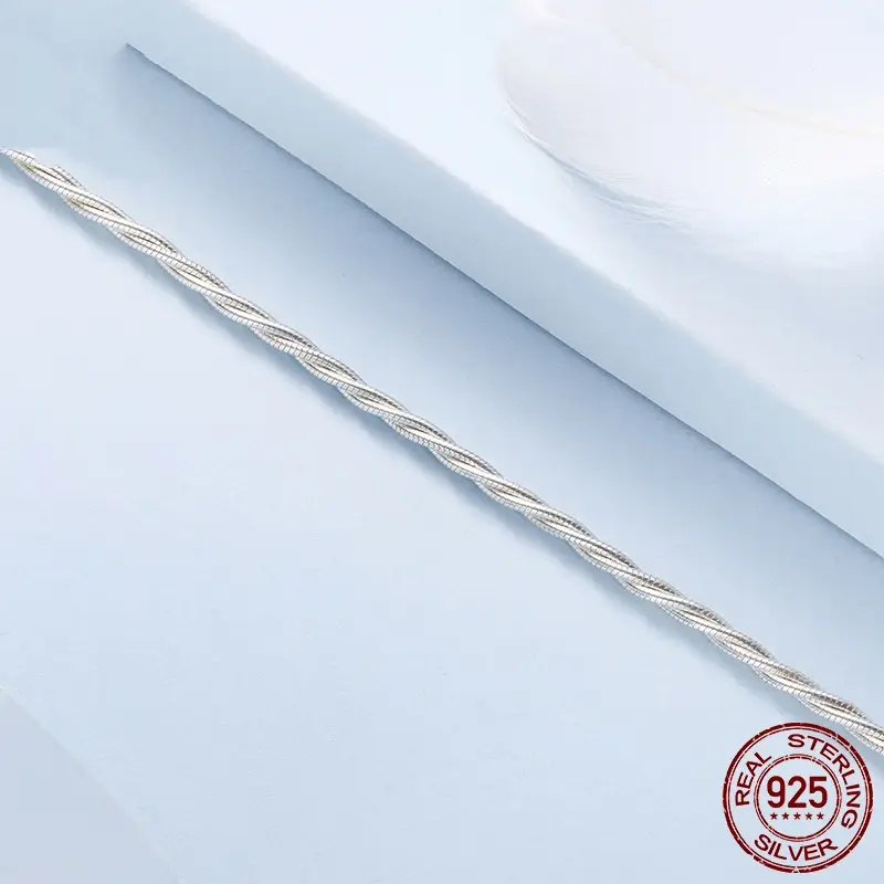 Simple S925 Sterling Silver Winding Basic Chain Bracelet