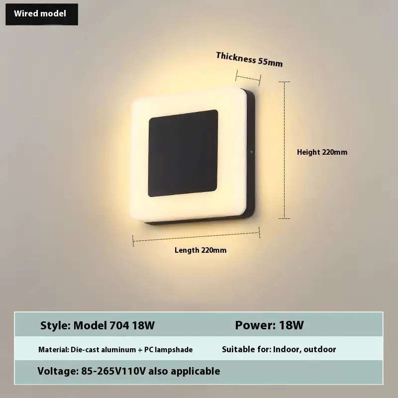 Outdoor Creative Lamp Round And Square Waterproof Wall Hanging