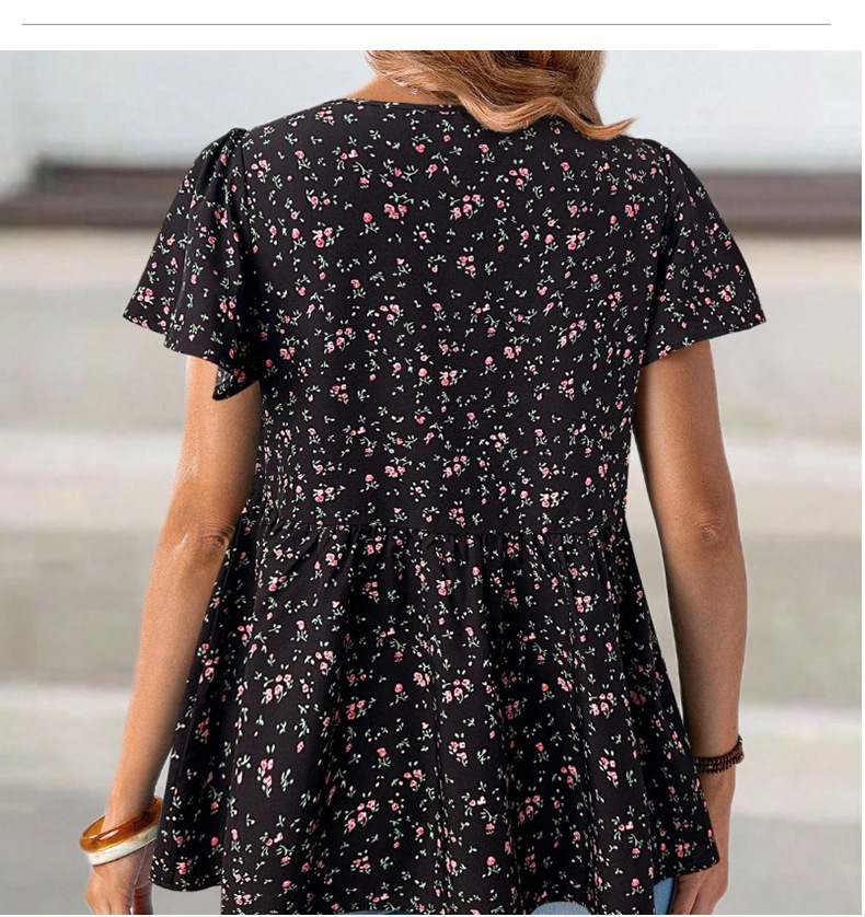 Women's Floral Sweet Short-sleeved Top