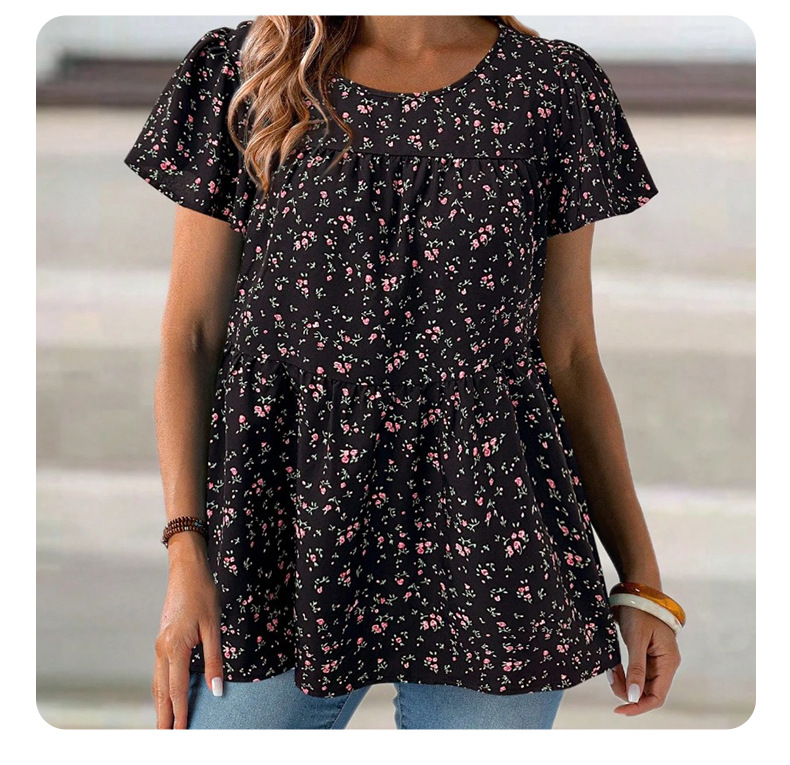 Women's Floral Sweet Short-sleeved Top