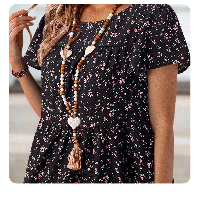 Women's Floral Sweet Short-sleeved Top