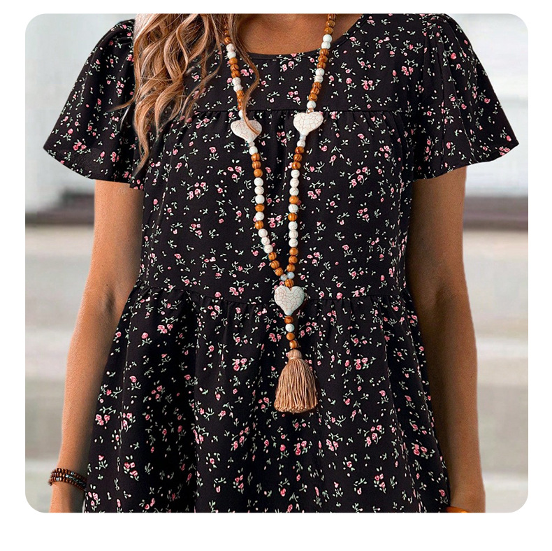 Women's Floral Sweet Short-sleeved Top