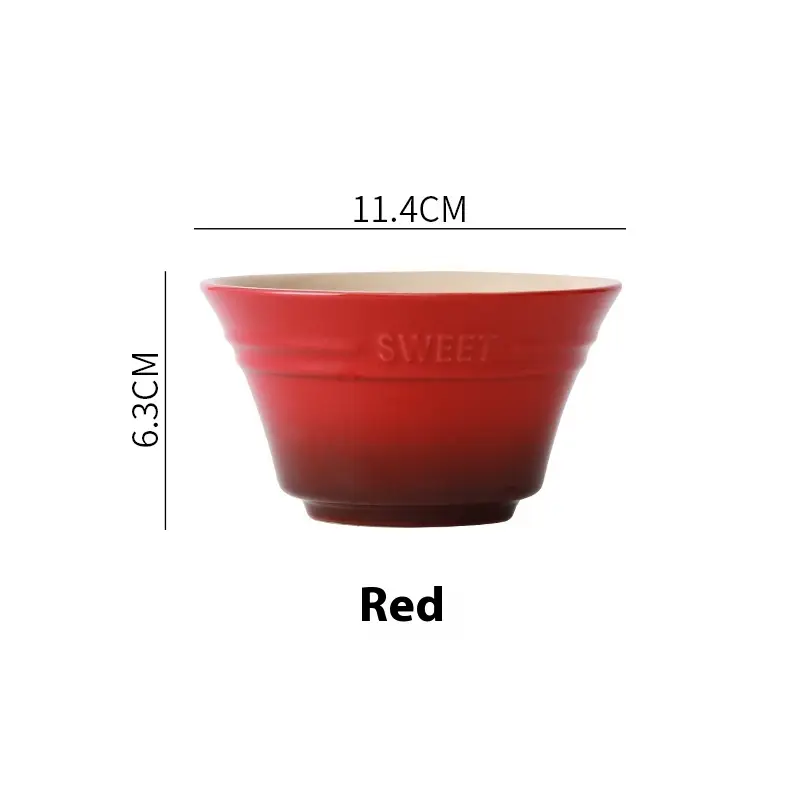 Colorful Gradient Ceramic 45-inch Bamboo Hat Rice Bowl Creative Home