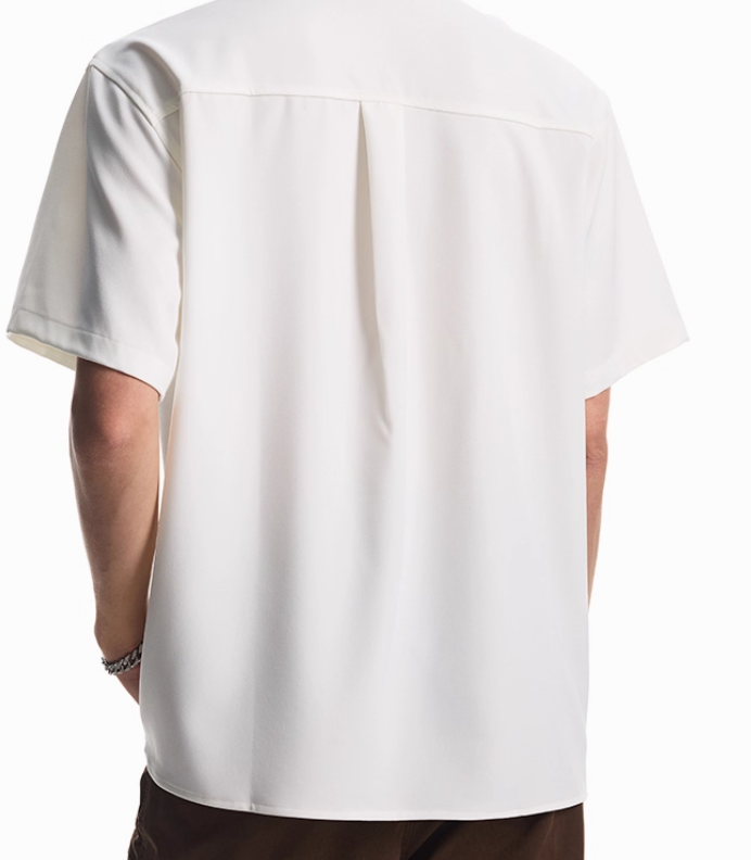 Detachable Padded Shoulder Lapel Short Sleeve Shirt For Men And Women