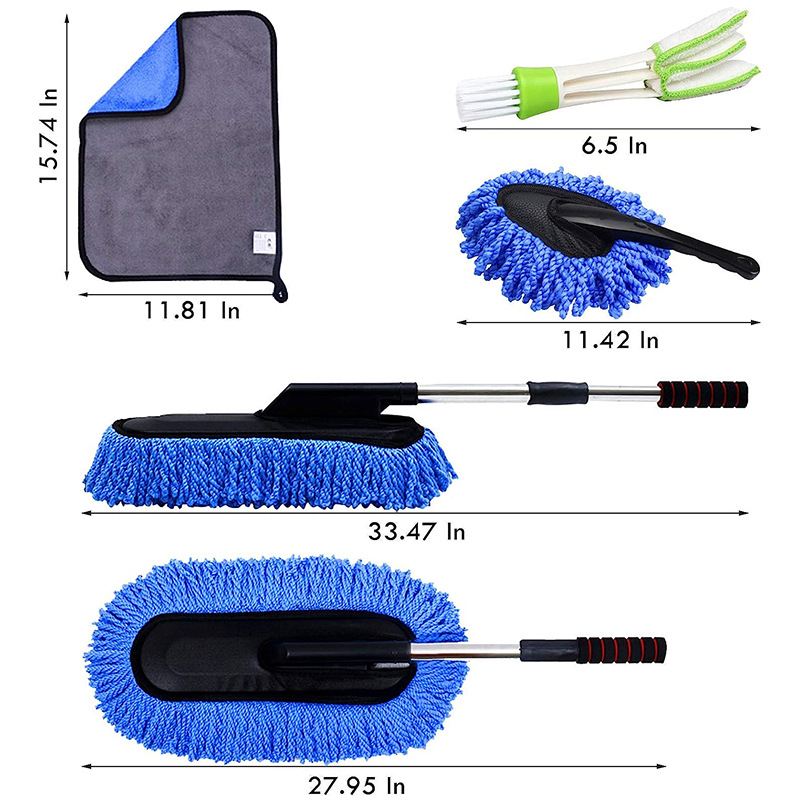 Car Dust Collector Retractable Handle Microfiber