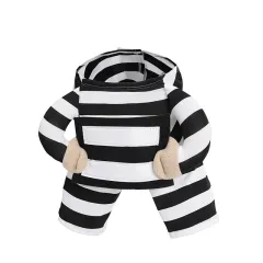 Dog Halloween Pet Costume Striped Funny Clothes - Black And White - View 1