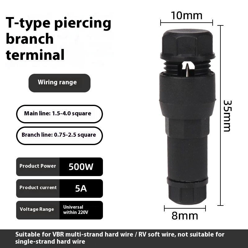 Pierce Type Thimble Wiring Terminal Welding-free Quick Connection