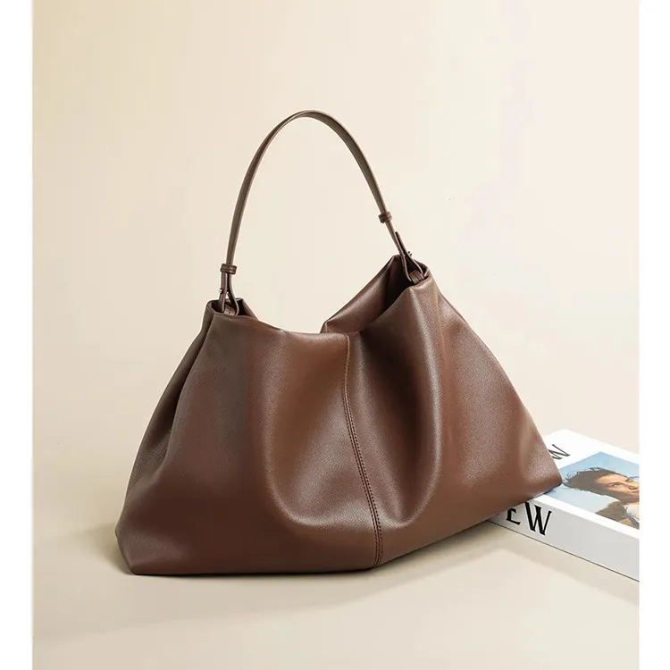 Niche Idle Style Large Capacity Tote Bag For Women - Coffee