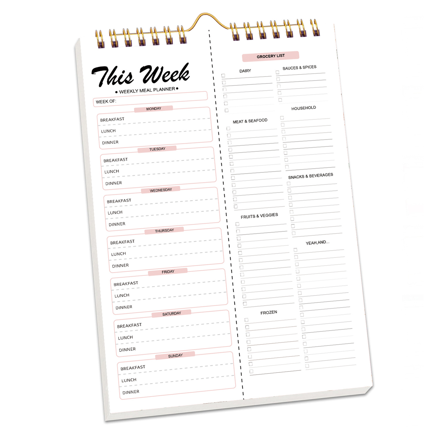 Ins Style Self-discipline Recipes Daily Weekly Notebook Menu 7