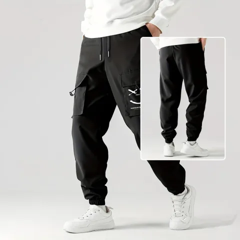 Straight Ankle Tied Wear-resistant Overalls Casual Pants