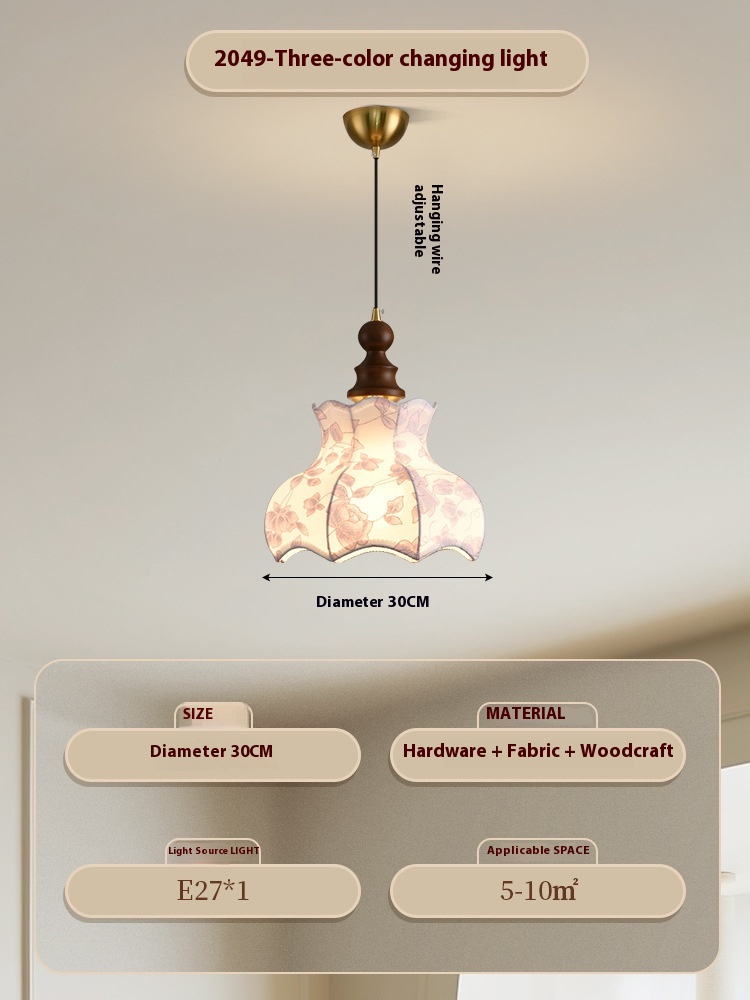 French Style Mid-ancient Style Dining Room Adjustable Chandelier