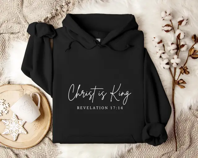 All matching Hooded Solid Color Printing Sweater Black 2 - Shop at LoveMi