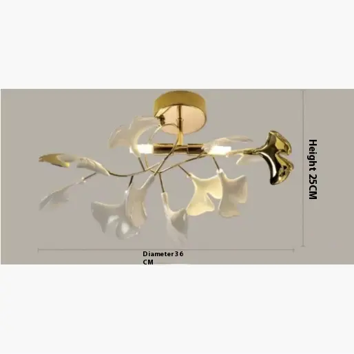 Ceramic Ginkgo Leaf Art Dining Room Bedroom Room Chandelier