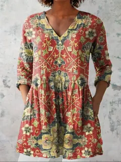 Female Creative Fish Pattern Vacation Style Dress - C272Z - View 1