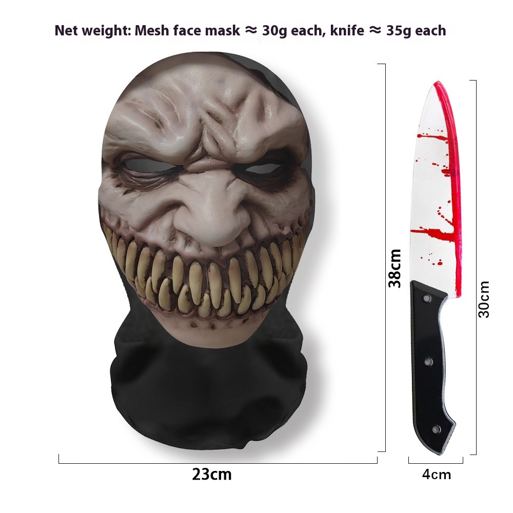 Masque Scream Halloween maillé + couteau — 20 visages 56