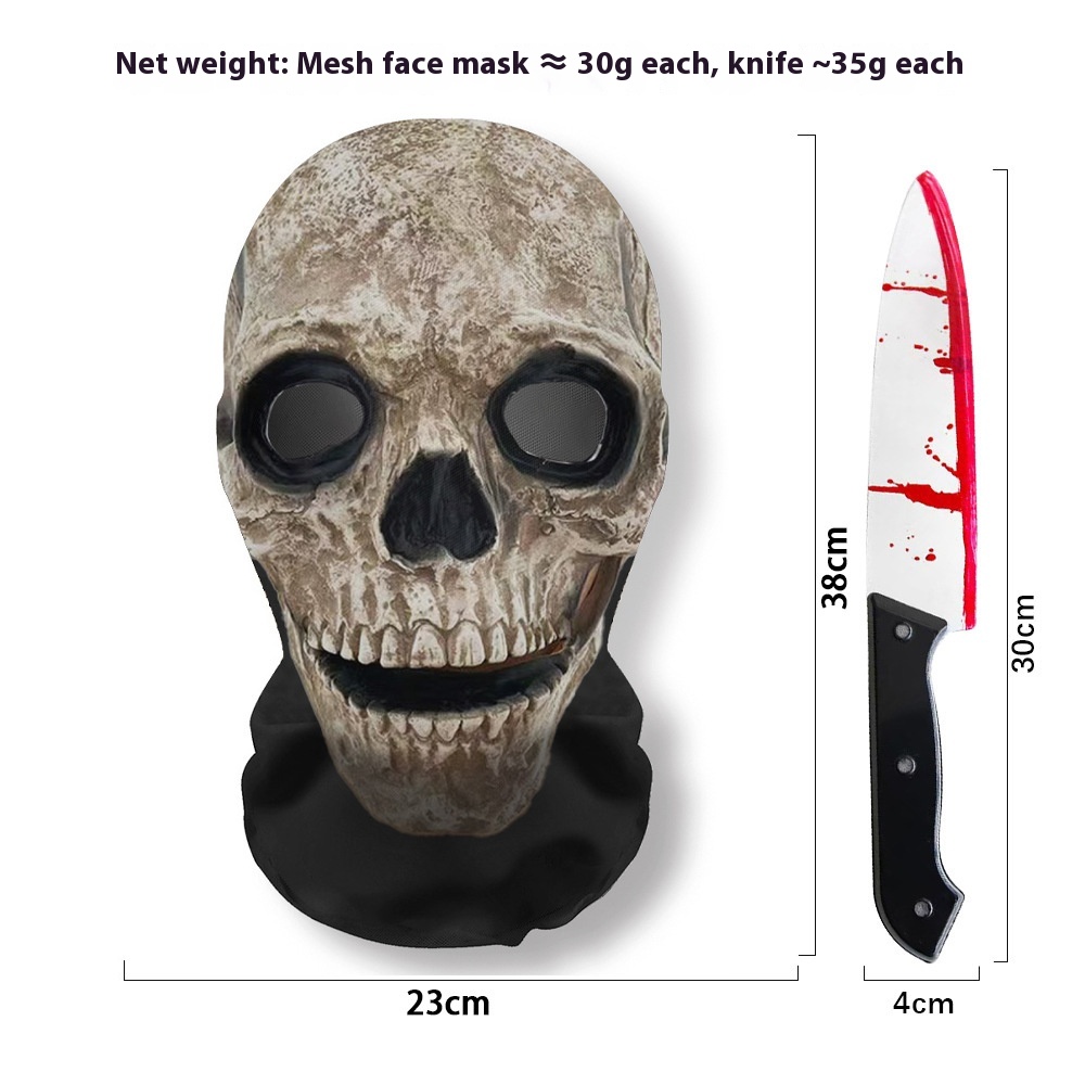 Masque Scream Halloween maillé + couteau — 20 visages 8