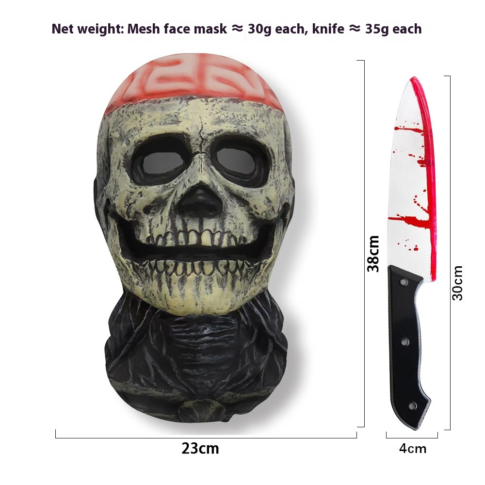 Masque Scream Halloween maillé + couteau — 20 visages 44
