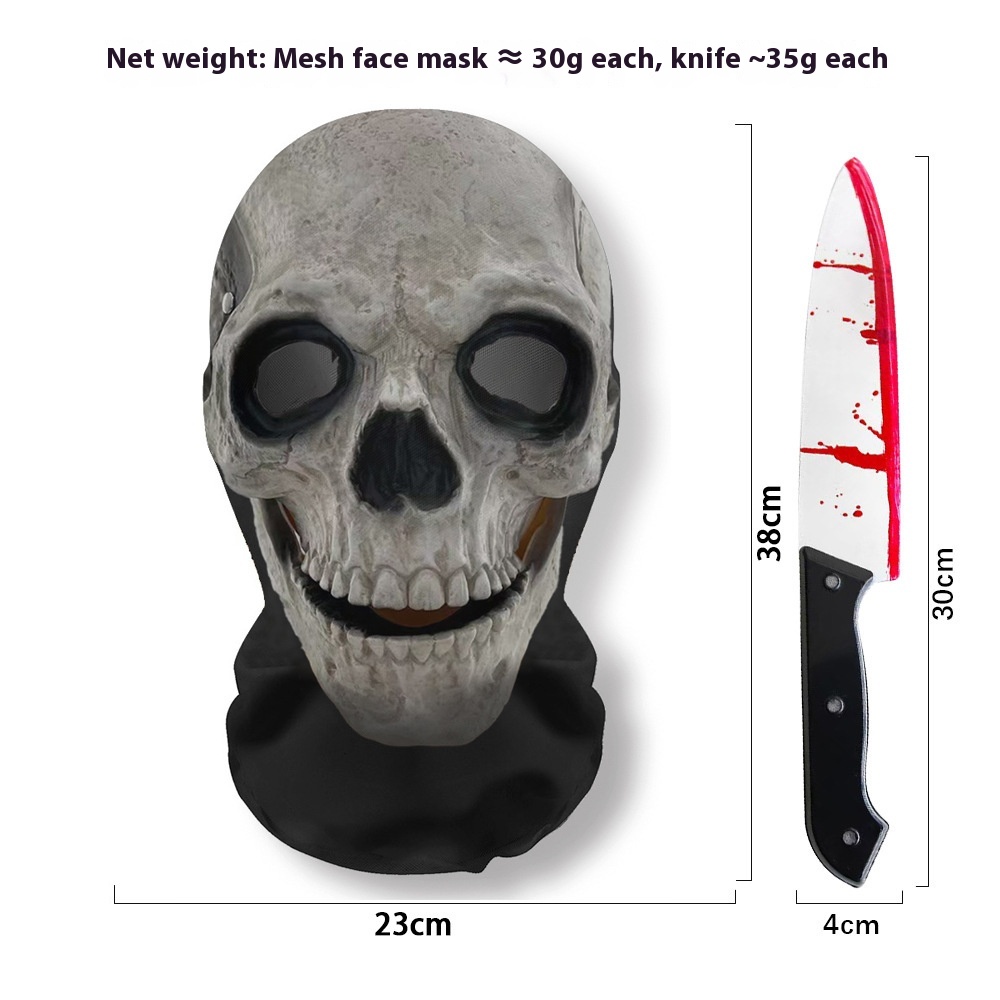 Masque Scream Halloween maillé + couteau — 20 visages 2