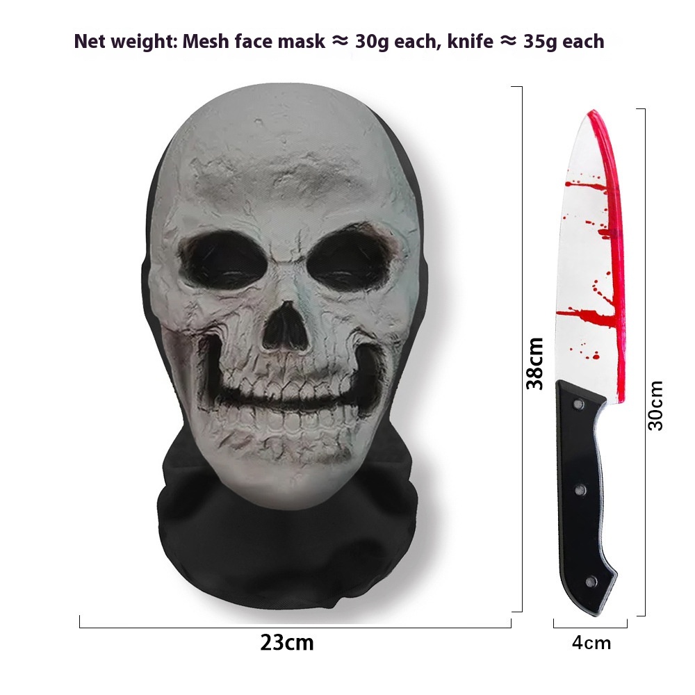 Masque Scream Halloween maillé + couteau — 20 visages 48