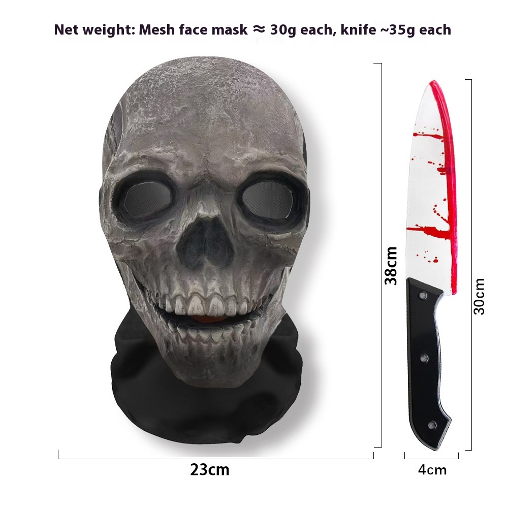 Masque Scream Halloween maillé + couteau — 20 visages 55