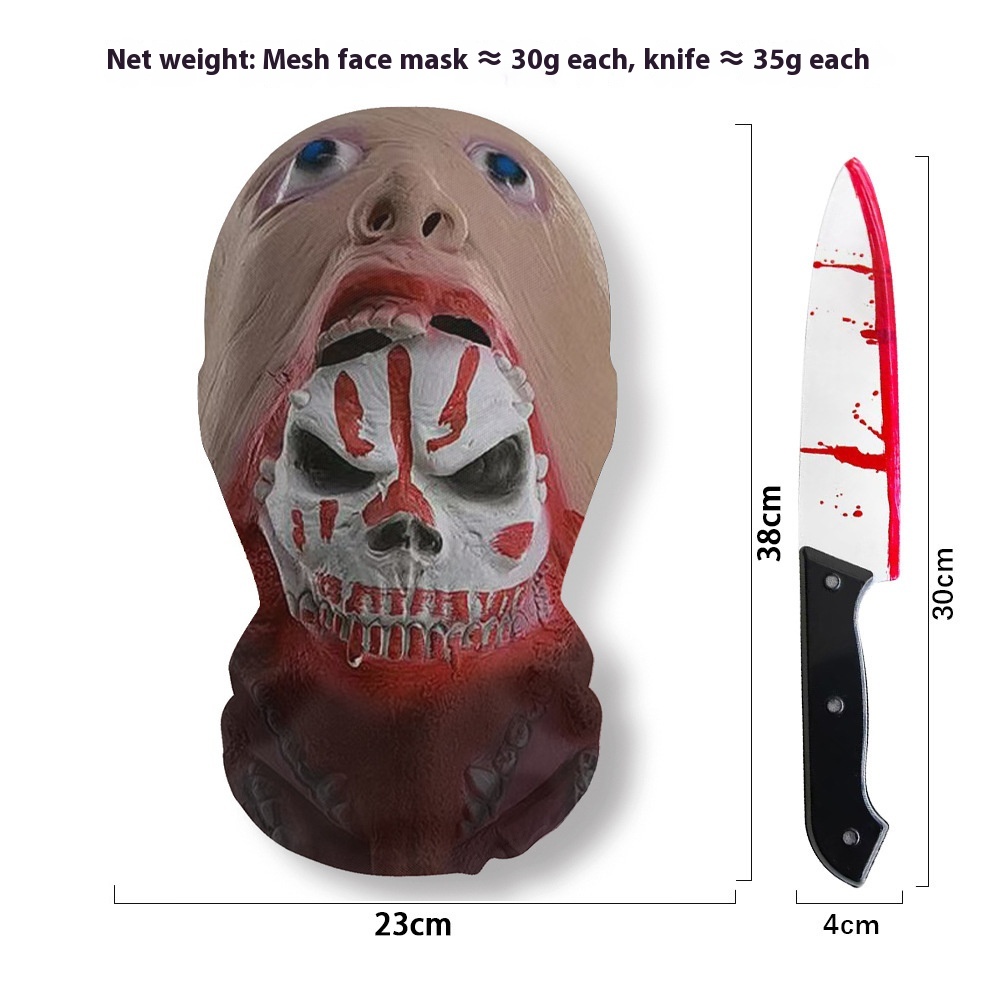 Masque Scream Halloween maillé + couteau — 20 visages 49