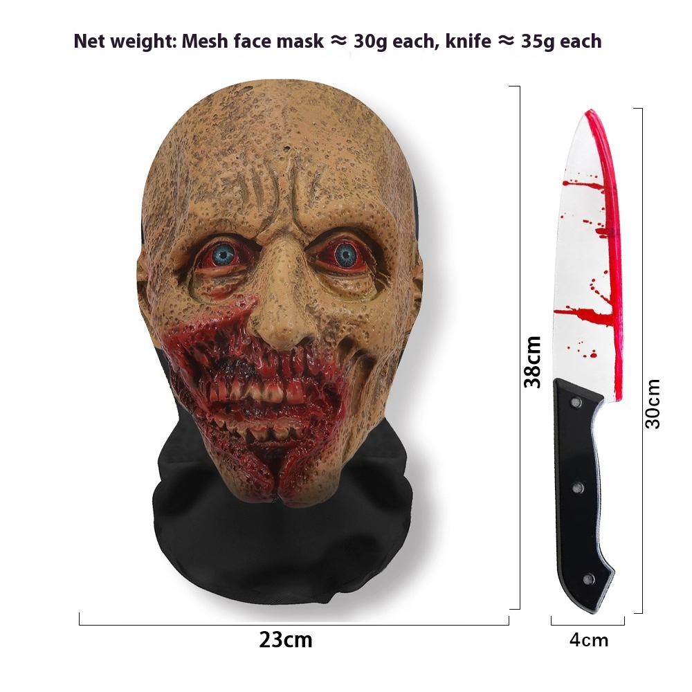 Masque Scream Halloween maillé + couteau — 20 visages 23