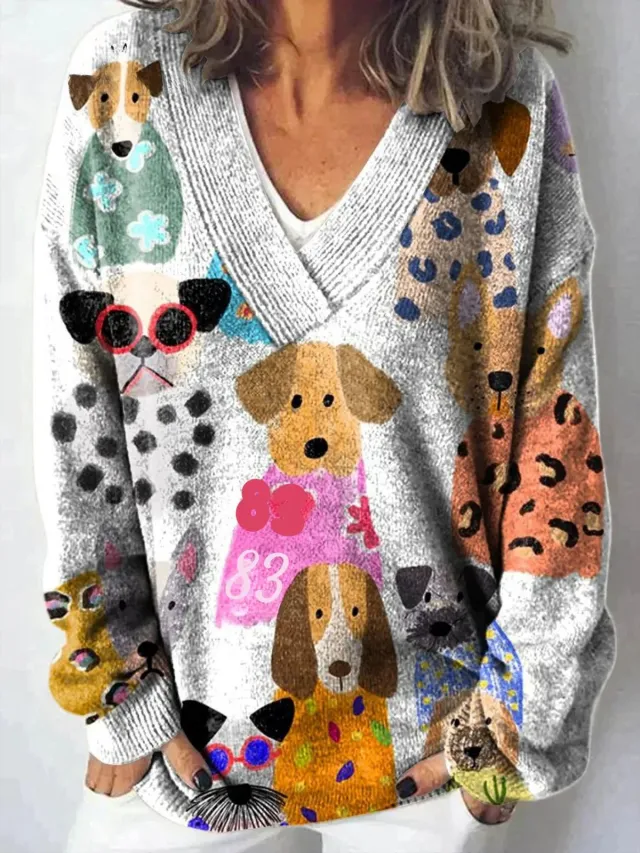 3D Animal Pattern Printed Casual Women's Sweater 8 Models E073 5Xl - Shop at LoveMi