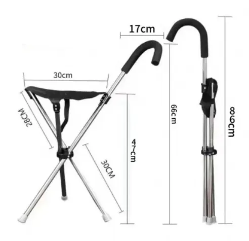 Medical Crutch Drop resistant Thickened Foldable Portable Crutch Stool Curved Triangle Stool - Shop at LoveMi