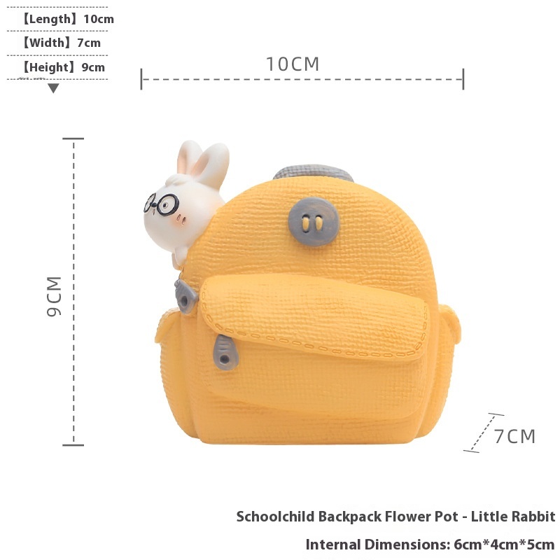 Creative Home Cartoon Rabbit Bear Backpack Flower Pot Desktop Storage Pen Holder