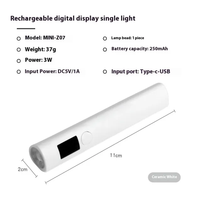 Hot Lamp Handheld In line Lamps Led Light Digital Display White - Shop at LoveMi