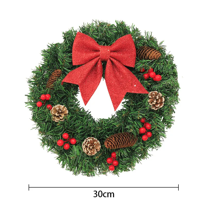 40cm Pine Cone Christmas PE Garland Decoration Supplies - Red