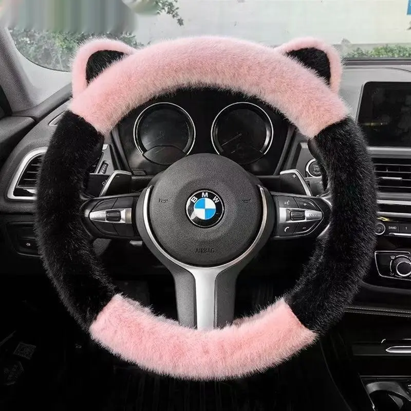 Car Steering Wheel Cover Winter Plush Non-slip
