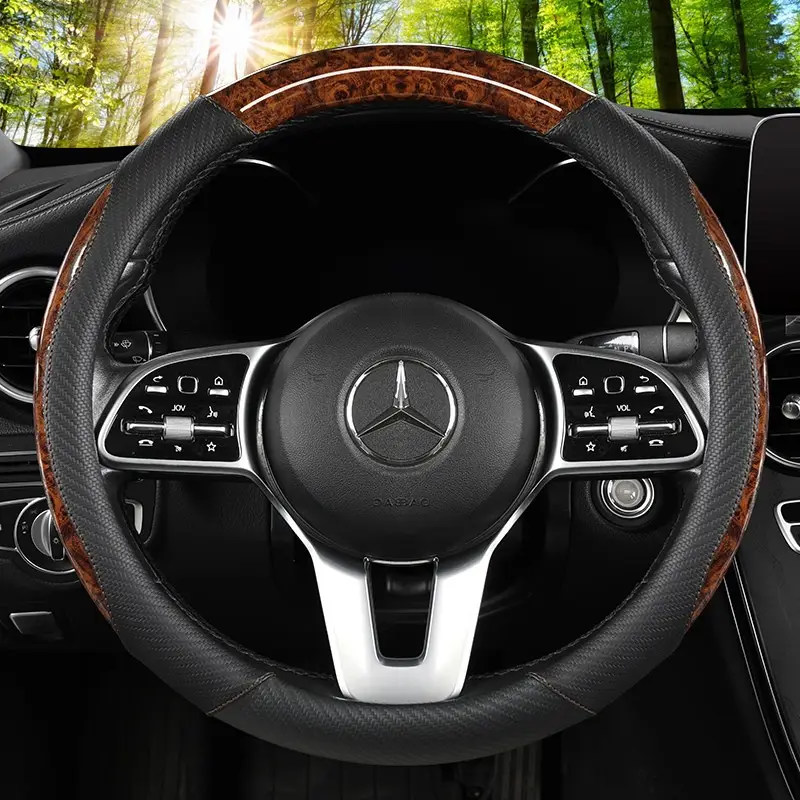 Steering Wheel New Year Crystal Car Cover Leather Modification