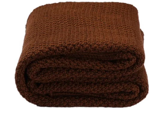 Spring And Autumn Cotton Baby Knitted Wool Blanket Light Coffee - Shop at LoveMi