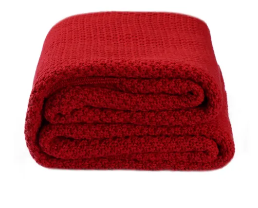 Spring And Autumn Cotton Baby Knitted Wool Blanket Red - Shop at LoveMi