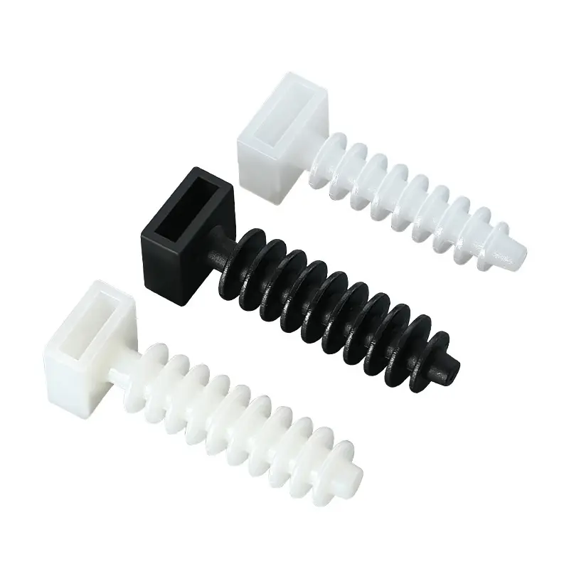 Nylon Binding Belt Holder CH-6CH-8 Screw Type Gecko Type Drilling Wall Fixing Clip Black Line Clamp
